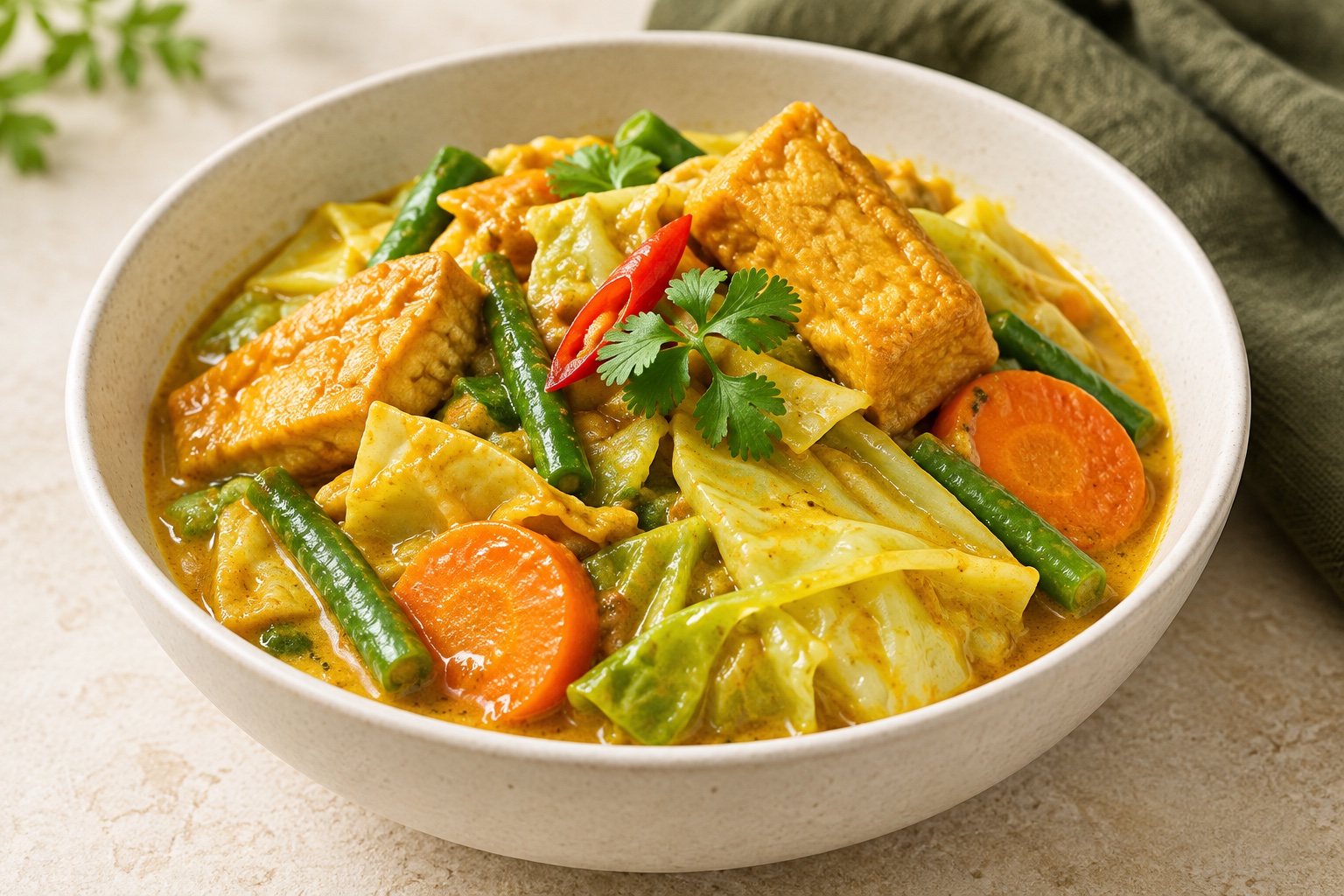 Illustrative vegetable curry concept